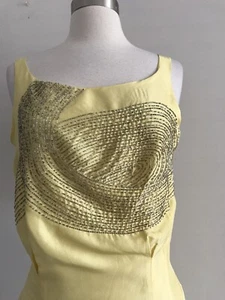 NUEVO CON ETIQUETAS VESTIDO SIN MANGAS GF FERRE 100% SEDA PLISADO CREMALLERA ADORNADO FORRADO TALLA 26/40 - Imagen 1 de 10