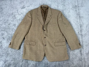 Italian Cashmere Suit Jacket 48 R Taupe Wool Hopsack Nailhead Luxury Lanificio - Picture 1 of 23