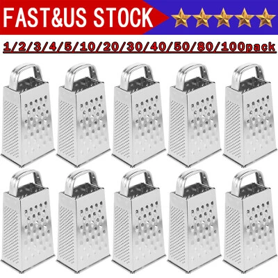 Rallador de alimentos de cocina de acero inoxidable con caja de 4 lados cortador de queso vegetal trituradora Foto 1 de 4