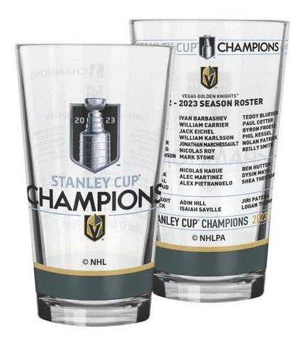 Las Vegas Golden Knights Stanley Cup Champions 16 oz. Roster Beer Pint Glass Cover