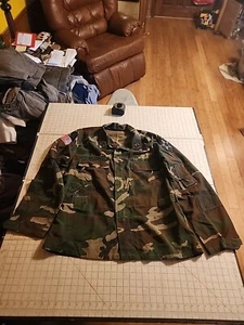 ARMY COAT AIRCREW COMBAT COAT ARAMID FLIGHT SUIT SHIRT WOODLAND See Measurements - Picture 1 of 12