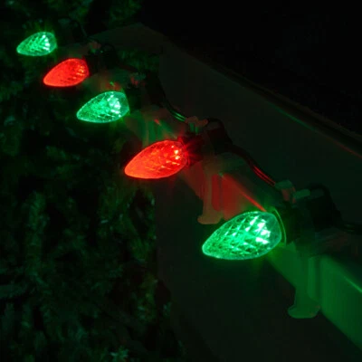 50 C7 OptiCore Candy Cane Red Green LED Christmas String Lights, Green Wire 50ft - Image 1 of 3