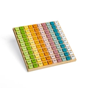 Bandeja de madera para contar números Bigjigs Toys - Juego de matemáticas de 100 piezas, juguete educativo - Imagen 1 de 8
