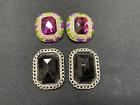 Lindsay Phillips Interchangeable SNAPS - Lot of 2 Pairs - Silver Black Purple