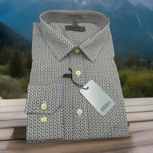 Camisa manga larga MARCELLO MARABOTTI talla XXL 45/46 colorido patrón cuello Kent ajuste regular - Imagen 1 de 5