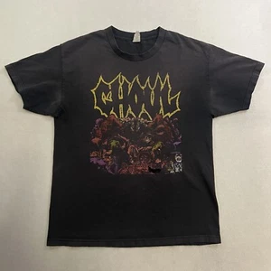 Vintage Ghoul Maniaxe T-Shirt Mens Large Black Short Sleeve Faded Distressed Tee - Picture 1 of 23
