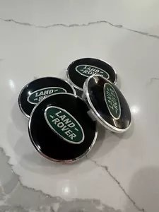 SET OF 4 Land/Range Rover Wheel Center Hub Caps Land Rover Black &Green HSE 62MM - Picture 1 of 4