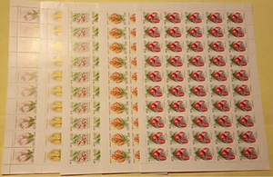 Russia 2001 Russia tulips, flowers set in FULL sheets MNH - Picture 1 of 6