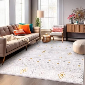Soft Plush Area Rug Cunda Geometric Rug Shed Resistant Rug for Living Room CN013 - Picture 1 of 36