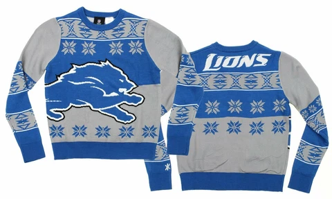 NFL Youth Detroit Lions Ugly Crewneck Sweater Cover