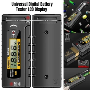 Tester Batteria Digitale Universale Display LCD - AAA 9V Pulsante Cella Alimentazione Le - Foto 1 di 10