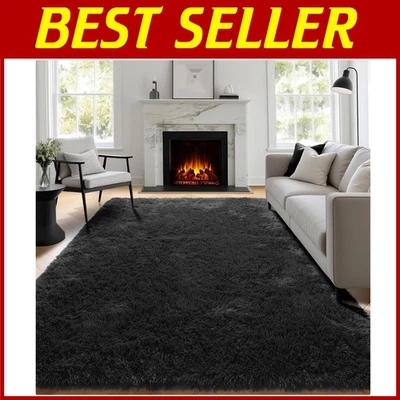 Soft Fuzzy Machine Washable Living Room Rug - Image 1 of 4