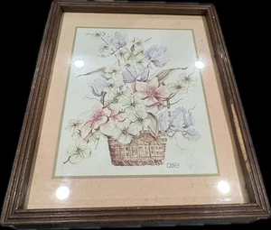 Blumengesteck im Korb Druck signiert Casey C/1/1/Q - Bild 1 von 5