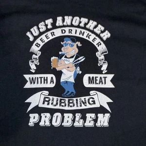 Biertrinker mit Fleischreibproblem, Unisex Größe Lrg Blk - Bild 1 von 7