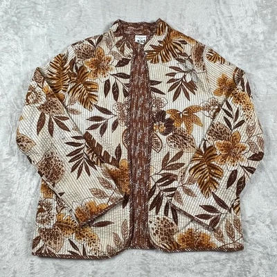 Abrigo Chaqueta Acolchada Alfred Dunner Petite Marrón Estampado Floral Talla 8P Foto 1 de 4