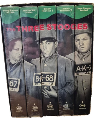 The Three Stooges Collector Series 5 Pack VHS Tape Set - Three are Unopened - Image 1 of 4