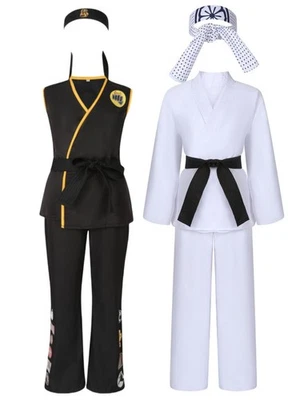 Costume Karate Cobra Kai Unisex Halloween Costume Fantasia per Adulti e Bambini UK@