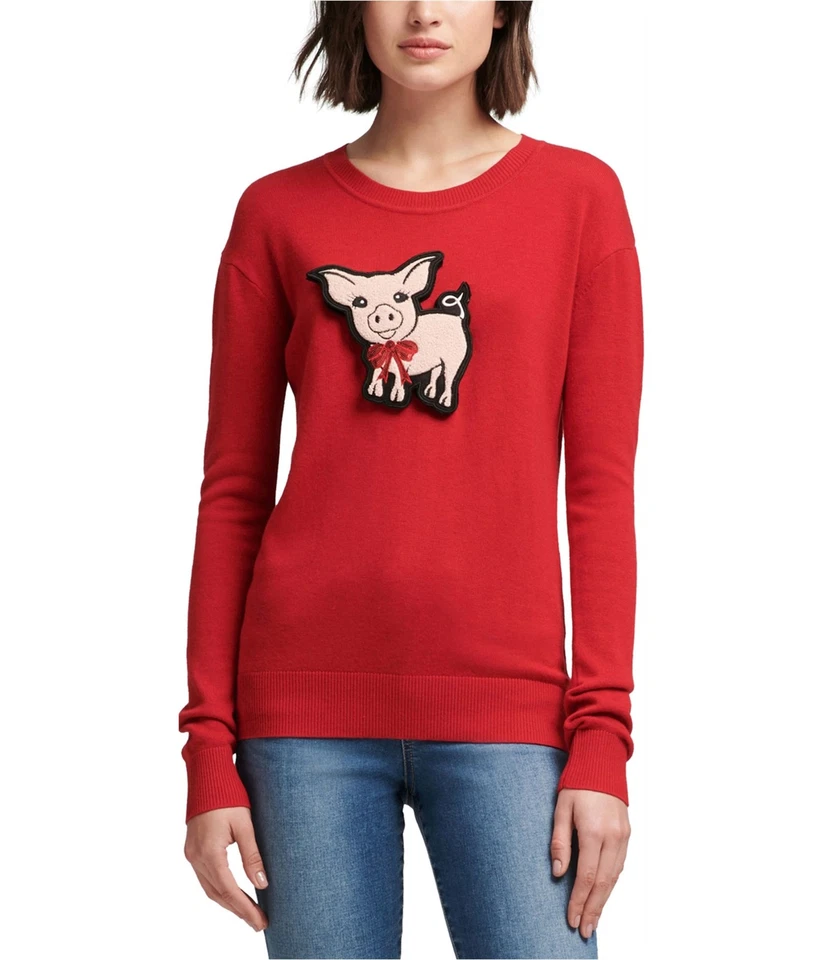 Suéter suéter con parche de cerdo DKNY para mujer Foto 1 de 1