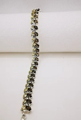 Tennisarmband Armband Rauchtopas Peridot  Edelstein Sterling Silber 925 fastNEU! - Bild 1 von 4