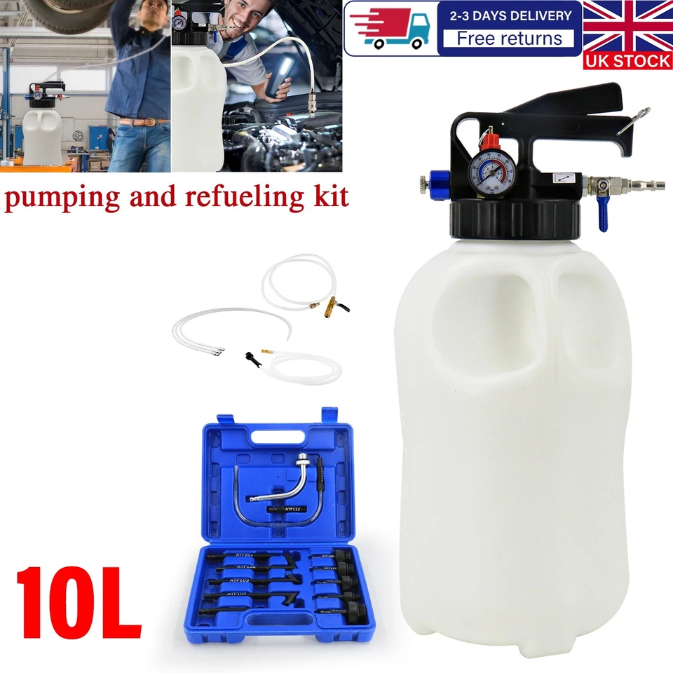 10L Transmission Oil Filling System Fluid Pump Manual Tool With 13pc ATF Adaptor - Image 1 of 4