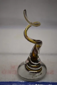 SPIRALE KUNST GLAS 5 1/2" HOCH SIGNIERT RON HINKLE 2012 RING HALTER BRIEFBESCHWERER - Bild 1 von 3