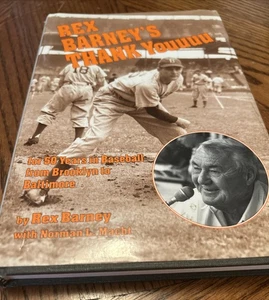 *Signed* Rex Barney's Thank Youuuu for 50 Years in Baseball (1993, Hardcover) - Picture 1 of 15