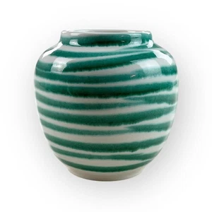 Gmundner Keramik Vase Grüngeflammt Ø10 cm - Picture 1 of 6
