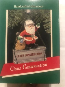 Hallmark 1989 Claus Construction Worker Santa Christmas Ornament - Picture 1 of 4