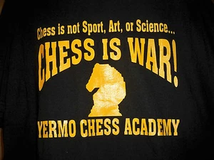 Chess is War Yermo Tee Shirt Black Size Adult X Large (46-48) Hanes 50/50 - Picture 1 of 2