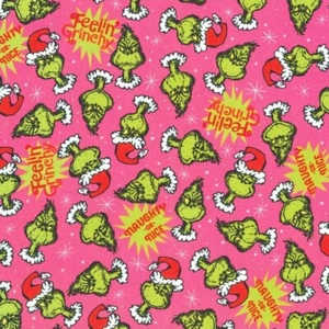 New! Dr.Suess, How The Grinch Stole Christmas Fabric 1 yd*BTY*So Cute! Fast Ship - Picture 1 of 4