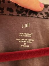 J Jill Top Womens SUPIMA COTTON GRAY/BLACK PULLOVER TOP~ EXCELLENT ! SIZE 3X