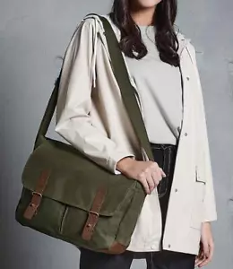 Quadra Heritage Waxed Canvas Messenger QD653 - Picture 1 of 1