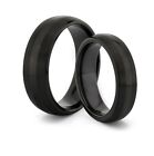 HIS & HERS 8MM/6MM Tungsten Black Matte Comfort Fit Wedding Band TWO RING SET