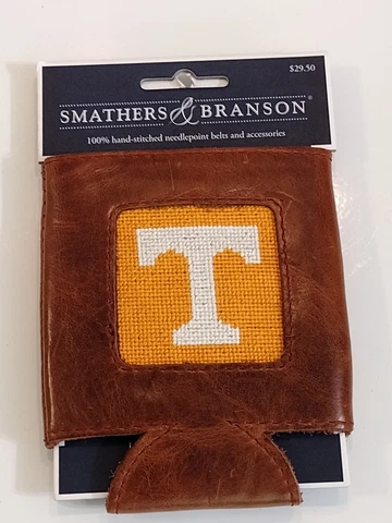 Smathers & Branson Tennessee (Power T) Needlepoint Can Cooler Koozie Cover