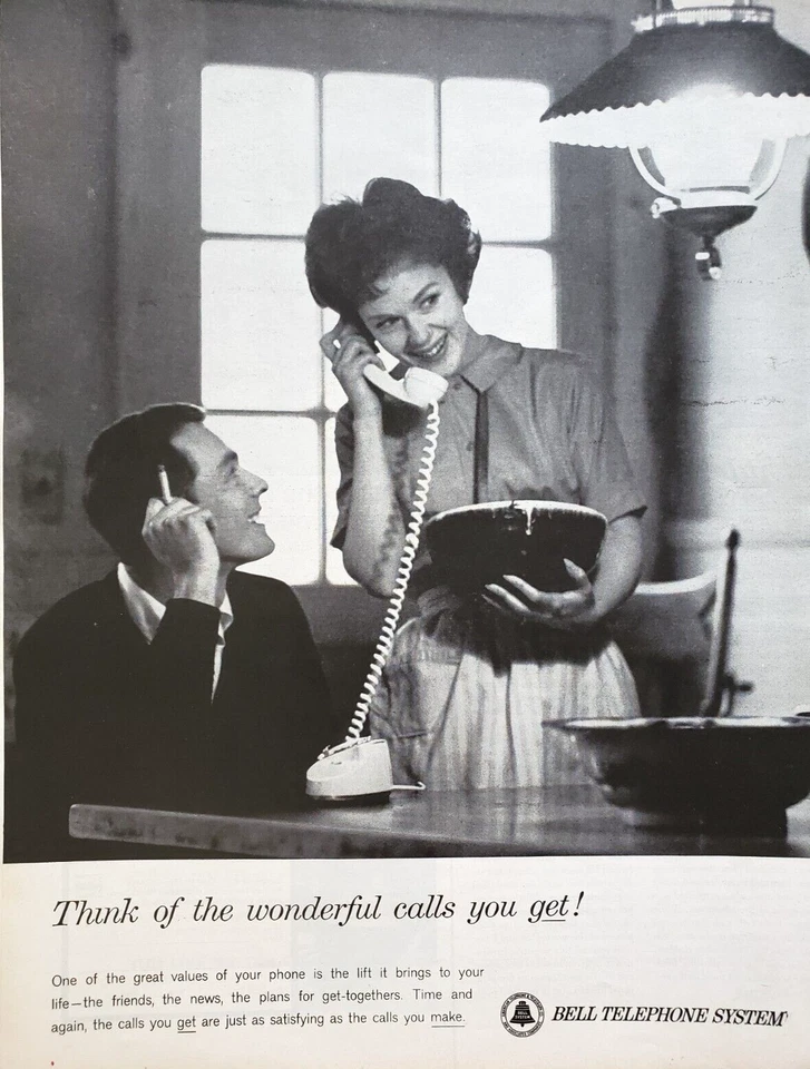 PRINT AD Bell Telephone System 1963 10.5x13 Think of the Wonderful Calls - Image 1 of 1