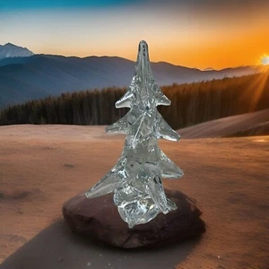 Vtg Crystal Clear Toscany Christmas Tree 8.5" Tall Japan 24%+ Lead EUC - Picture 1 of 10