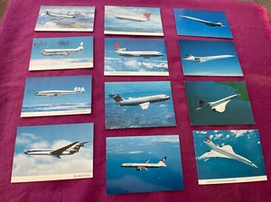 BOAC/British Airways iss. 50s-90s postcards lot of 12  w/4 dif. Concorde - Picture 1 of 8