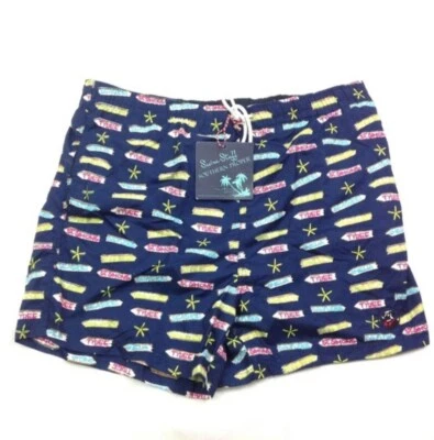 New Nordstrom Southern Proper Mens Swim Shorts Navy Blue Mesh Lined Beach Bathin - Image 1 of 3