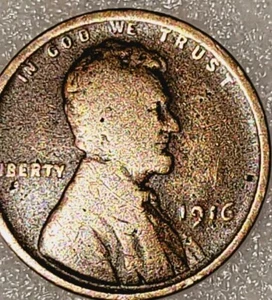 1916 P Lincoln Wheat Cent Broadstruck - Picture 1 of 5