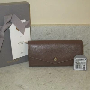NEW Mulberry Dome Rivet Continental Wallet Shiny Goat Taupe Ballet Pink $500+TAX - Picture 1 of 12