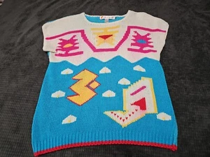 Vintage Chaus Linen Blend Short Sleeve Knit Sweater SZ Medium: FLAWS  - Picture 1 of 10