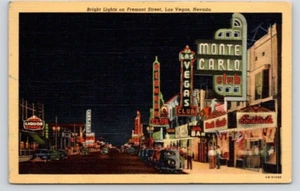 POSTKARTE STRASSENSZENE NACHTS FREMONT STREET LAS VEGAS NEVADA - Bild 1 von 2