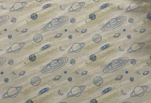 Camelot Fabrics #1103089 MARTY GOES TO MARS Suling Wang Planets 1/2 Yard - Picture 1 of 3