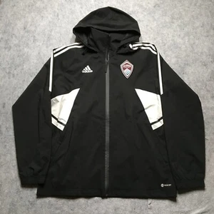 Adidas Colorado Rapids Rain Jacket Mens Large L Black Player Team Rain.RDY MLS - Picture 1 of 16