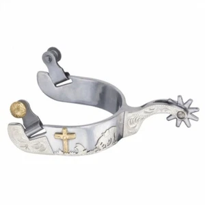 Espuelas de hierro dulce JTI con diseño de vaquero de oración - Imagen 1 de 1