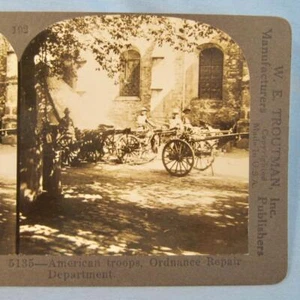 Stereoview W E Troutman 5135 American Troops Ordnance Repair Department WW1 (O) - Picture 1 of 4