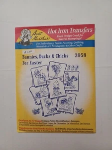 Aunt Martha's Hot Iron-On Transfers 3958-Bunnies, Ducks & Chicks Easter Emb VTG - Picture 1 of 1