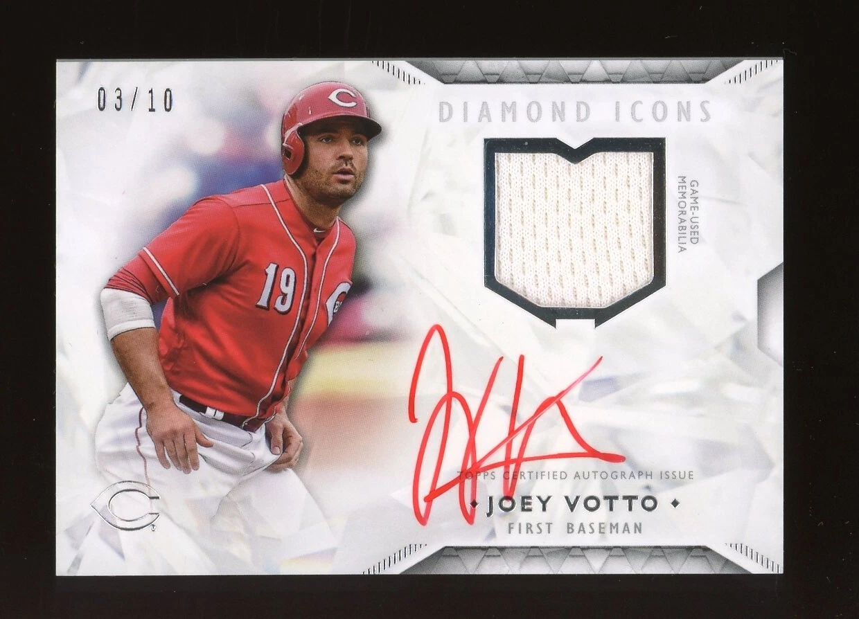 2018 Topps Diamond Icons Joey Votto Cincinnati Reds GU Jersey AUTO 3/10