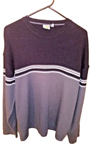 VINTAGE SIDEOUT MENS PULLOVER SWEATER - XL Striped Crew Neck Acrylic Knit - Picture 1 of 3