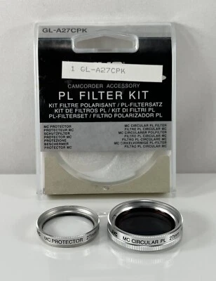 JVC PL Filter Kit 27mm Camcorder GL-A27CPK Lens Protector & Polarizing Filter - Image 1 of 4